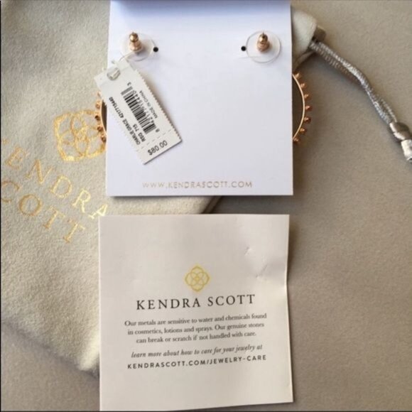 Kendra Scott Charlie Grace Rose Gold Earrings NWT - Picture 7 of 7